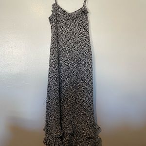 Black and white floral maxi dress